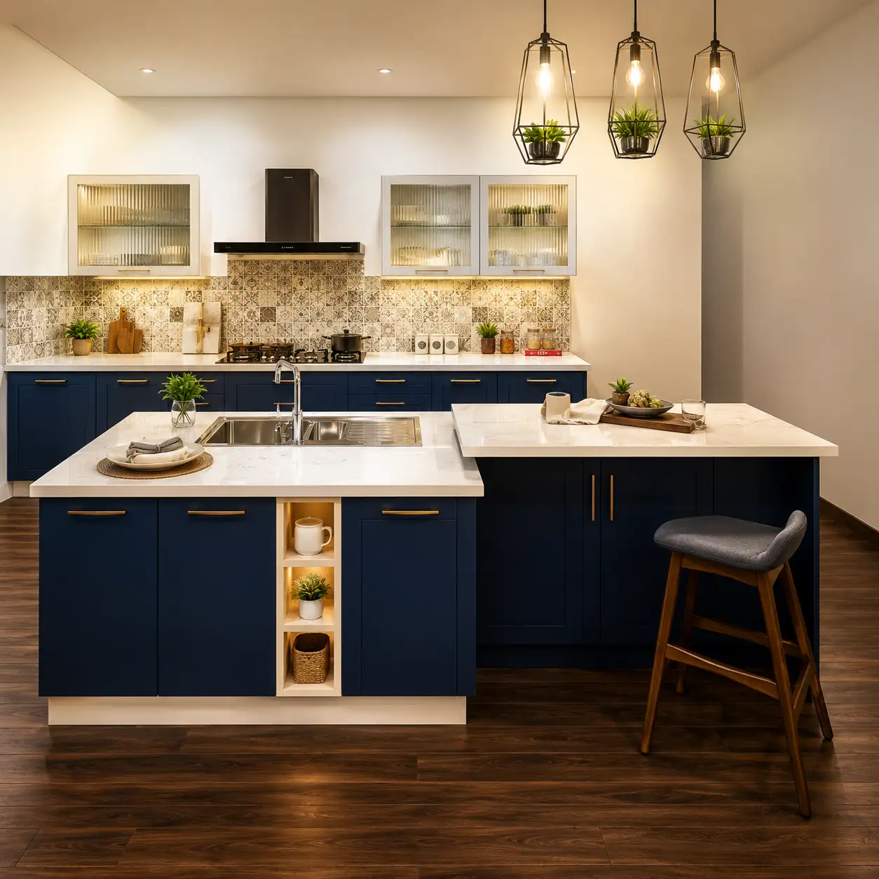 Island modular kitchen design